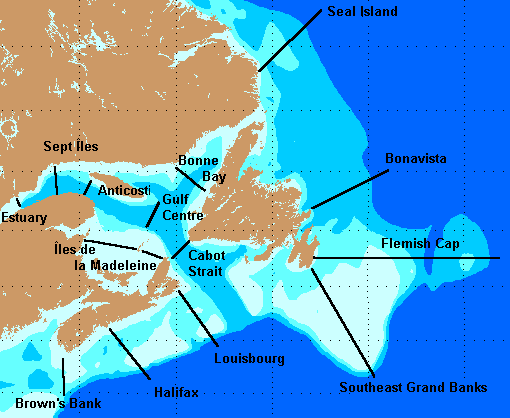 map of AZMP sections
