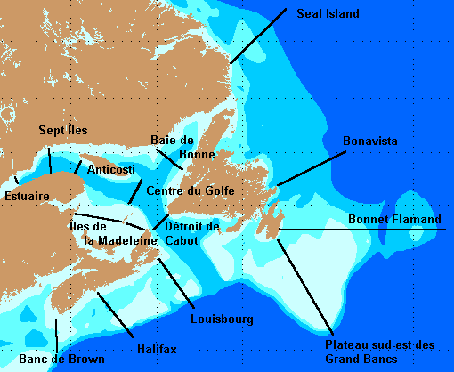 map of AZMP sections