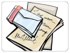 Enveloppes avec des documents manuscrits